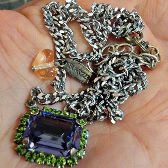 #Sabika Summer 2023 Rect Grace Necklace Purple Emerald Cut #NWOT - Picture 3 of 8